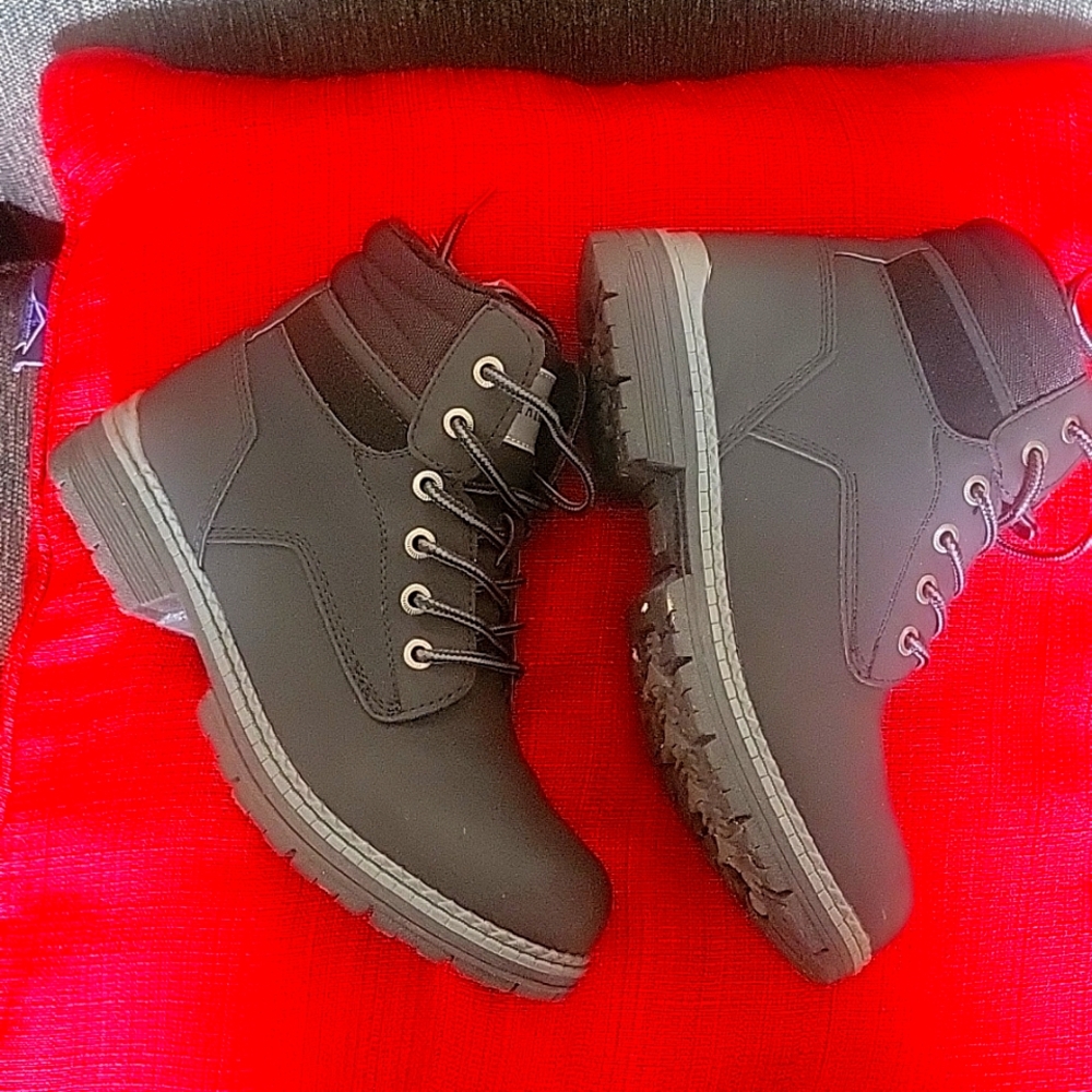 Black combat boots